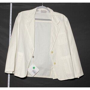 Sibel SARAL White Blazer Jacket With‎ Pockets & Notched Collar